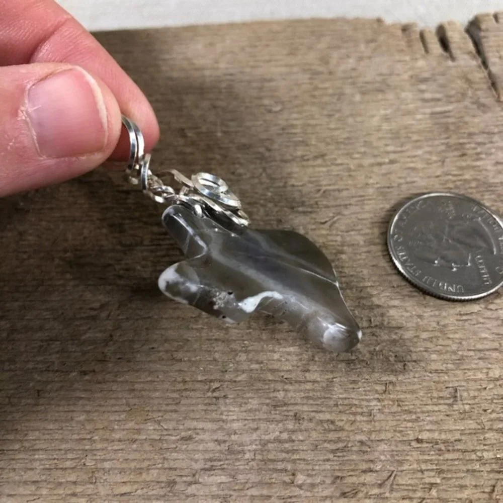Texas Agate Wire Wrapped Necklace Pendant